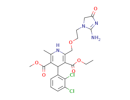 3,5-Pyridinedicarboxylicacid,2-[[2-(2-amino-4,5-dihydro-4-oxo-1H-imidazol-1-yl)ethoxy]methyl]-4-(2,3-dichlorophenyl)-1,4-dihydro-6-methyl-,3-ethyl 5-methyl ester