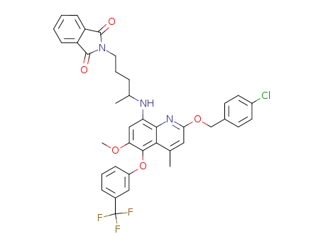2-{4-[2-(4-Chloro-benzyloxy)-6-methoxy-4-methyl-5-(3-trifluoromethyl-phenoxy)-quinolin-8-ylamino]-pentyl}-isoindole-1,3-dione