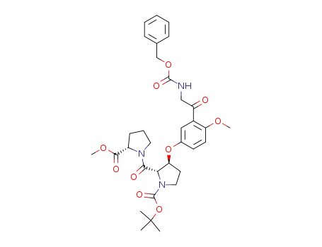 Methyl Ester of N-<3-<<3-<2-(Carbobenzoxyamino)-1-oxoethyl>-4-methoxyphenyl>oxy>-N-(tert-butoxycarbonyl)-(2S,3S)-prolyl>-(S)-proline
