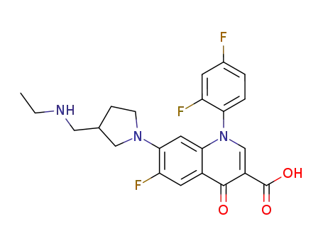 1-(2,4-difluorophenyl)-6-fluoro-1,4-dihydro-4-oxo-7-(3-ethylaminomethyl-1-pyrrolidinyl)quinoline-3-carboxylic acid
