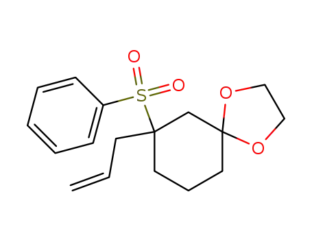 Molecular Structure of 138832-38-9 (1,4-Dioxaspiro[4.5]decane, 7-(phenylsulfonyl)-7-(2-propenyl)-)