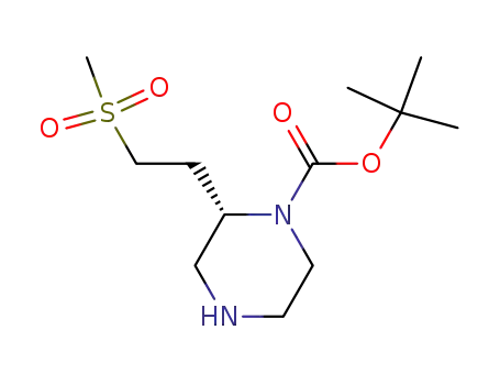 Molecular Structure of 740806-59-1 ((S)-1-Boc-2-methylsulfonylethyl-piperazine)