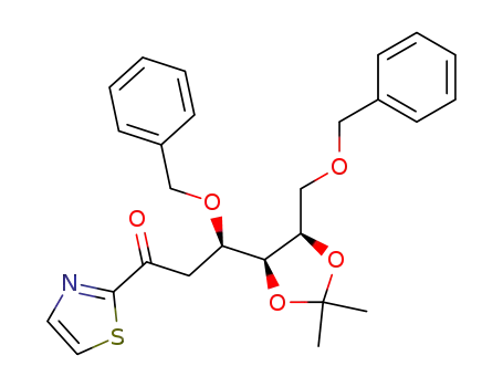 (3R,4S,5R)-3,6-di-O-benzyl-3,4,5,6-tetrahydroxy-4,5-O-isopropylidene-1-(2-thiazolyl)-1-hexanone