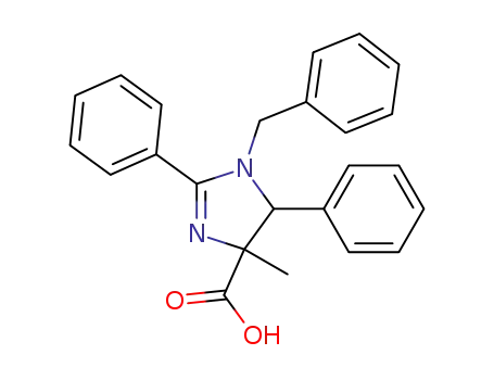 Molecular Structure of 630130-58-4 (1H-Imidazole-4-carboxylic acid,
4,5-dihydro-4-methyl-2,5-diphenyl-1-(phenylmethyl)-)