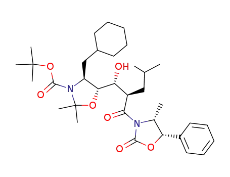 3-<3(R)-<3-(tert-butyloxycarbonyl)-4(S)-(cyclohexylmethyl)-2,2-dimethyl-5(R)-oxazolidinyl>-3-hydroxy-2(R)-isobutyl-1-oxopropyl>-4(R)-methyl-5(S)-phenyl-2-oxazolidinone