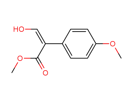 Molecular Structure of 63857-14-7 (Benzeneacetic acid, .alpha.-forMyl-4-Methoxy-, Methyl ester)