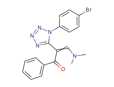 Molecular Structure of 135056-94-9 (2-Propen-1-one,
2-[1-(4-bromophenyl)-1H-tetrazol-5-yl]-3-(dimethylamino)-1-phenyl-)