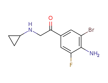 Molecular Structure of 54240-25-4 (4'-amino-3'-bromo-2-cyclopropylamino-5'-fluoro-acetophenone)