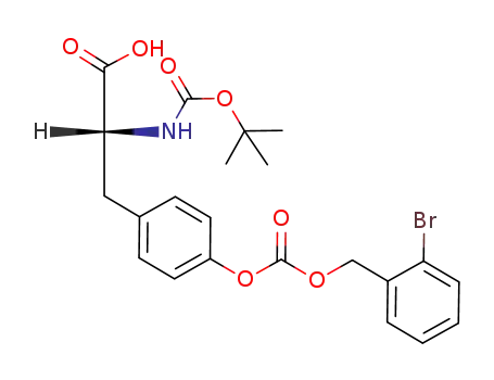 Molecular Structure of 81189-61-9 (N-tert-Butyloxycarbonyl-O-(2-bromobenzyloxycarbonyl)-D-tyrosine)