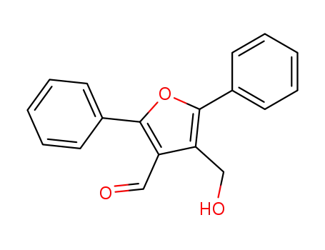 Molecular Structure of 88738-20-9 (3-Furancarboxaldehyde, 4-(hydroxymethyl)-2,5-diphenyl-)