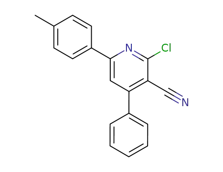 Molecular Structure of 38477-47-3 (3-Pyridinecarbonitrile, 2-chloro-6-(4-methylphenyl)-4-phenyl-)