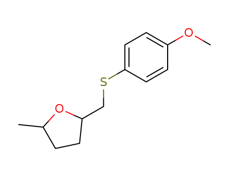 Molecular Structure of 141248-76-2 (Furan, tetrahydro-2-[[(4-methoxyphenyl)thio]methyl]-5-methyl-)