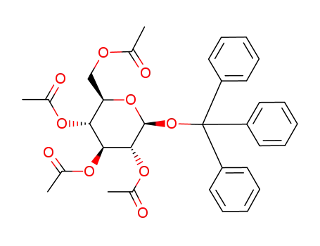 Molecular Structure of 35023-73-5 (Trityl 2,3,4,6-tetra-O-acetyl-β-D-glucopyranoside)