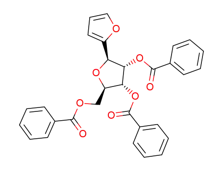 Molecular Structure of 86528-49-6 (2-(2,3,5-tri-O-benzoyl-β-D-ribofuranosyl)furan)