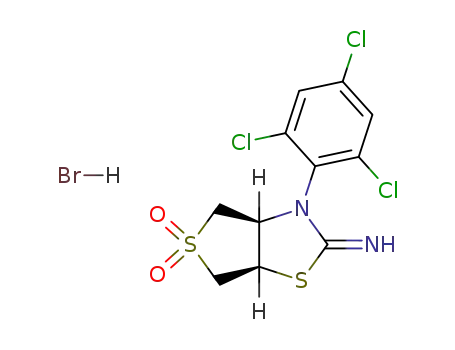 (3aR,6aR)-5,5-Dioxo-3-(2,4,6-trichloro-phenyl)-hexahydro-5λ<sup>6</sup>-thieno[3,4-d]thiazol-2-ylideneamine; hydrobromide