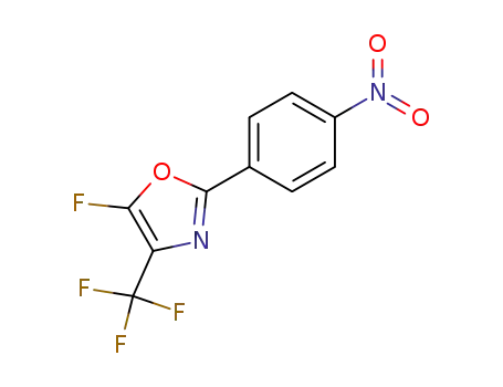 Molecular Structure of 116177-79-8 (Oxazole, 5-fluoro-2-(4-nitrophenyl)-4-(trifluoromethyl)-)