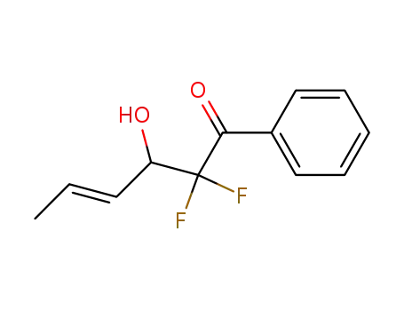 Molecular Structure of 115818-54-7 ((E)-2,2-difluoro-3-hydroxy-1-phenyl-4-hexen-1-onen)