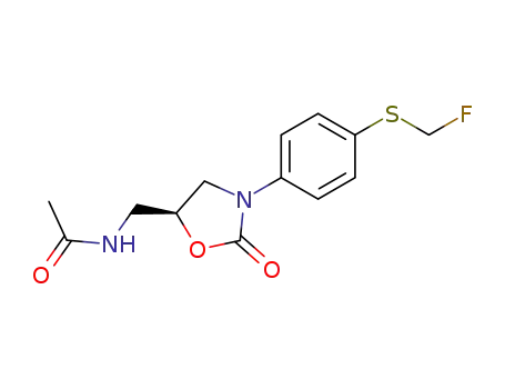 (S)-N-<<3-<4-<(fluoromethyl)thio>phenyl>-2-oxo-5-oxazolidinyl>methyl>acetamide