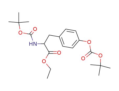 Molecular Structure of 95932-45-9 (2-tert-Butoxycarbonylamino-3-(4-tert-butoxycarbonyloxy-phenyl)-propionic acid ethyl ester)