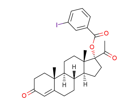 Molecular Structure of 74176-91-3 (17α-(m-iodobenzoyloxy)progesterone)