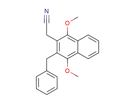 Molecular Structure of 161363-81-1 (2-Benzyl-3-(cyanomethyl)-1,4-dimethoxynaphthalene)