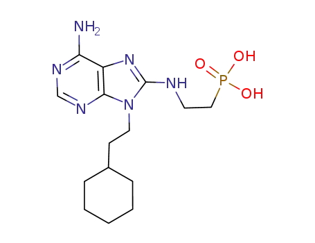 Molecular Structure of 213247-69-9 ({2-[6-amino-9-(2-cyclohexylethyl)-9H-purin-8-ylamino]ethyl}phosphonic acid)