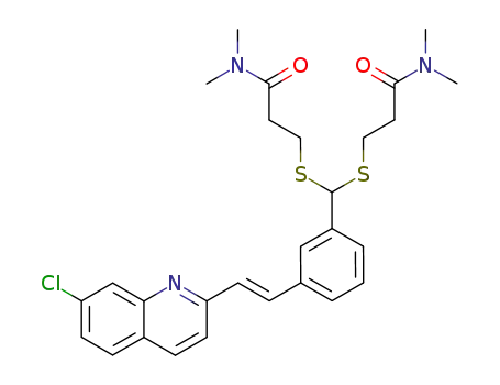 Molecular Structure of 120578-05-4 (3-[{3-[(E)-2-(7-Chloro-quinolin-2-yl)-vinyl]-phenyl}-(2-dimethylcarbamoyl-ethylsulfanyl)-methylsulfanyl]-N,N-dimethyl-propionamide)