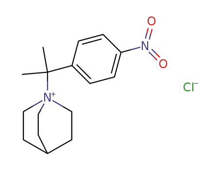 Molecular Structure of 105639-51-8 (1-Azoniabicyclo[2.2.2]octane, 1-[1-methyl-1-(4-nitrophenyl)ethyl]-,
chloride)