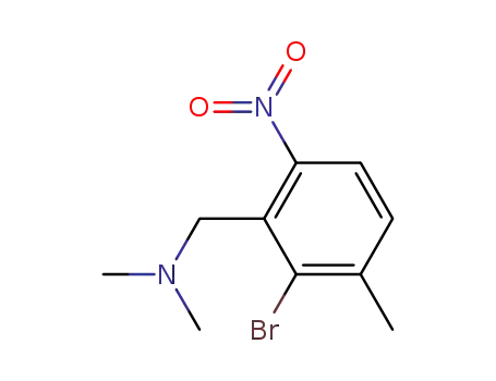 Molecular Structure of 926922-44-3 (6-methyl-2-N,N-dimethylaminomethyl-3-nitro-bromobenzene)