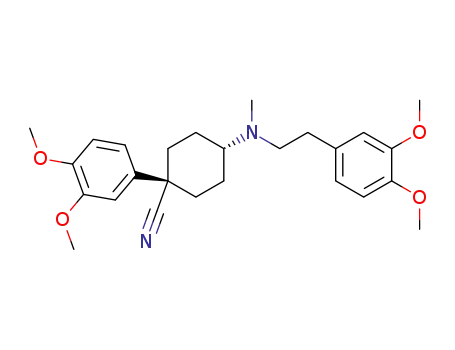 1-(3,4-dimethoxyphenyl)-c-4-<N-<2-(3,4-dimethoxyphenyl)ethyl>-N-methylamino>-r-cyclohexanecarbonitrile