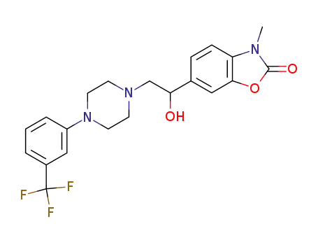 Molecular Structure of 82211-84-5 (3-methyl-6-<2-<4-(3-trifluoromethylphenyl)-1-piperazinyl>-1-hydroxyethyl>-2-benzoxazolinone)