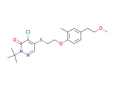 Molecular Structure of 118258-60-9 (2-tert-butyl-4-chloro-5-[2-{2-methyl-4-(2-methoxyethyl)phenoxy}ethylthio]-3(2H)-pyridazinone)
