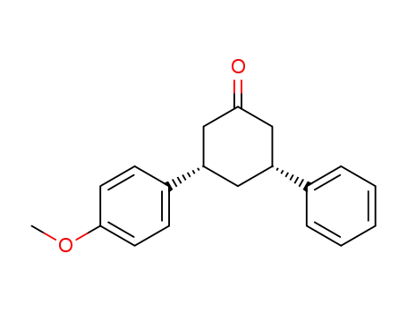 Molecular Structure of 88362-81-6 (Cyclohexanone, 3-(4-methoxyphenyl)-5-phenyl-, cis-)