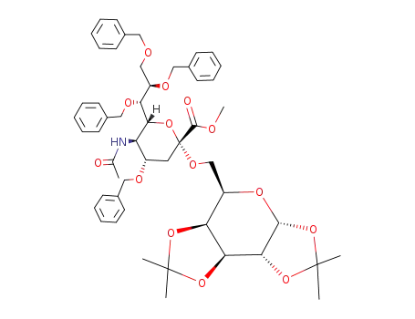O-<methyl(5-acetamido-4,7,8,9-tetra-O-benzyl-3,5-dideoxy-D-glycero-α-D-galacto-2-nonulopyranosyl)onate>-(2->6)-1,2;3,4-di-O-isopropylidene-α-D-galactopyranose
