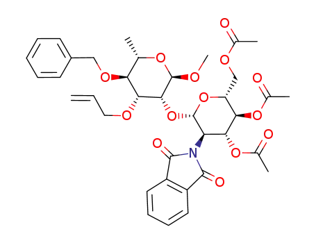 methyl 2-O-(3,4,6-tri-O-acetyl-2-deoxy-2-phthalimido-β-D-glucopyranosyl)-3-O-allyl-4-O-benzyl-α-L-rhamnopyranoside