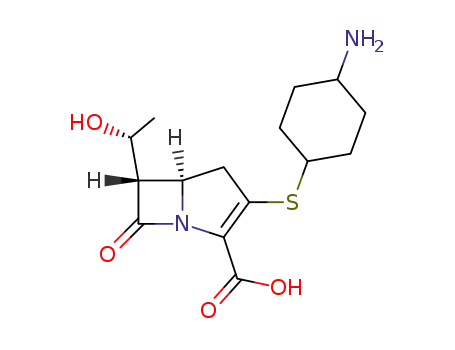 Molecular Structure of 105675-92-1 ((6S)-<(1R)-hydroxyethyl>-2-(cis-3-aminocyclohexylthio)-(5R)-carbapen-2-em-3-carboxylic acid)