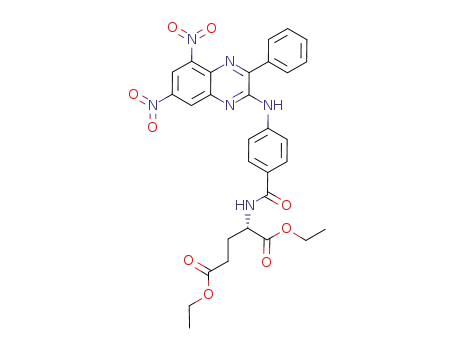 Molecular Structure of 1010857-64-3 (N-[4-(5,7-dinitro-3-phenylquinoxalin-2-ylamino)benzoyl]-L-glutamic acid diethyl ester)