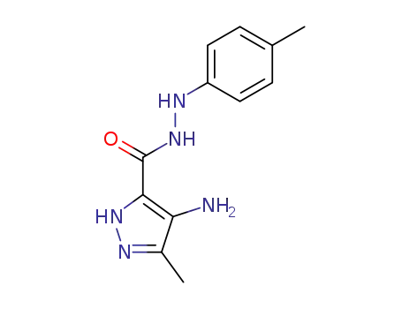 Molecular Structure of 81016-53-7 (1H-Pyrazole-3-carboxylicacid, 4-amino-5-methyl-, 2-(4-methylphenyl)hydrazide)