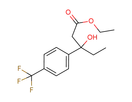 Molecular Structure of 1040127-85-2 (DL-ethyl-3-hydroxy-3-(4'-trifluoromethylphenyl)pentanoate)