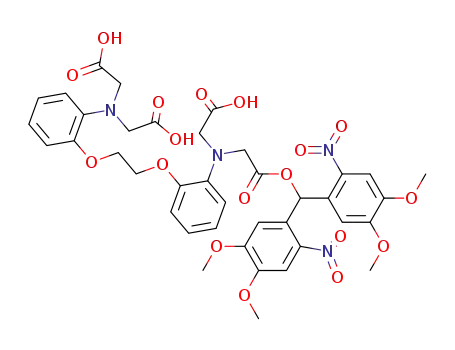 Molecular Structure of 123330-62-1 ({(2-{2-[2-(Bis-carboxymethyl-amino)-phenoxy]-ethoxy}-phenyl)-[bis-(4,5-dimethoxy-2-nitro-phenyl)-methoxycarbonylmethyl]-amino}-acetic acid)