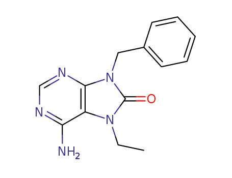 Molecular Structure of 88420-70-6 (8H-Purin-8-one, 6-amino-7-ethyl-7,9-dihydro-9-(phenylmethyl)-)
