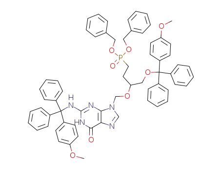 N<sup>2</sup>-(p-anisyldiphenylmethyl)-9-<<4-(p-anisyldiphenylmethoxy)-1-<bis(benzyloxy)phosphinyl>-3-butoxy>methyl>guanine