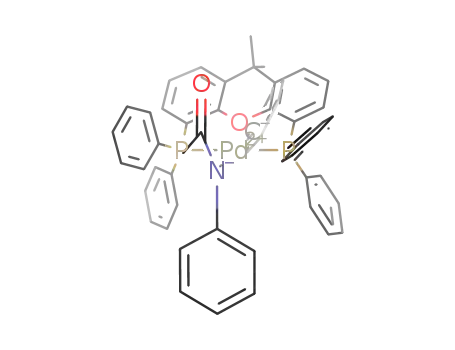 Pd(C<sub>6</sub>H<sub>5</sub>)(N(C<sub>6</sub>H<sub>5</sub>)COCH<sub>3</sub>)(P(C<sub>6</sub>H<sub>5</sub>)2C<sub>6</sub>H<sub>3</sub>CO(CH<sub>3</sub>)2C<sub>6</sub>H<sub>3</sub>P(C<sub>6</sub>H<sub>5</sub>)2)