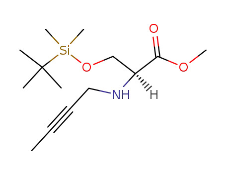 Molecular Structure of 141277-45-4 (L-Serine, N-2-butynyl-O-[(1,1-dimethylethyl)dimethylsilyl]-, methyl ester)