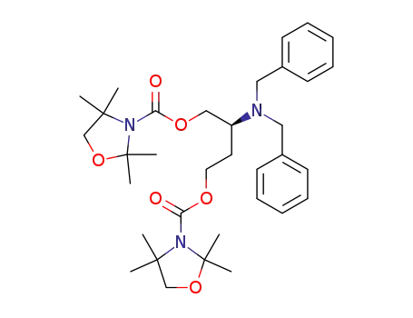 Molecular Structure of 167905-36-4 (3-Oxazolidinecarboxylic acid, 2,2,4,4-tetramethyl-,
(2S)-2-[bis(phenylmethyl)amino]-1,4-butanediyl ester)