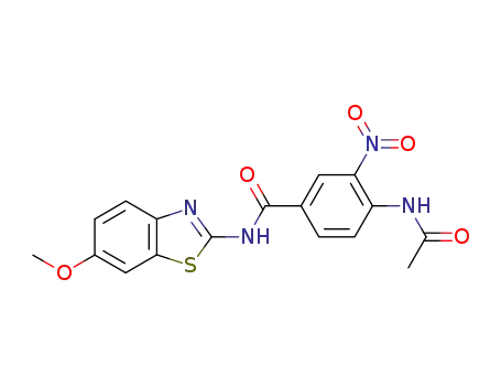 Benzamide, 4-(acetylamino)-N-(6-methoxy-2-benzothiazolyl)-3-nitro-