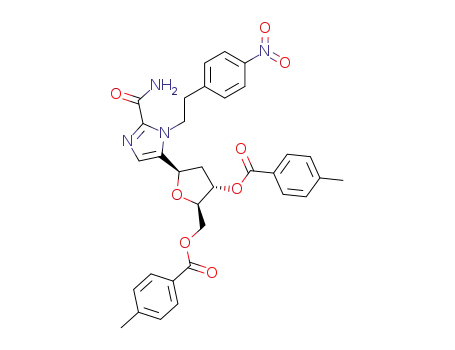 5-(2'-deoxy-3',5'-di-O-toluoyl-β-D-ribofuranosyl)-1-<2-(4-nitrophenyl)ethyl>-1H-imidazole-2-carboxamide