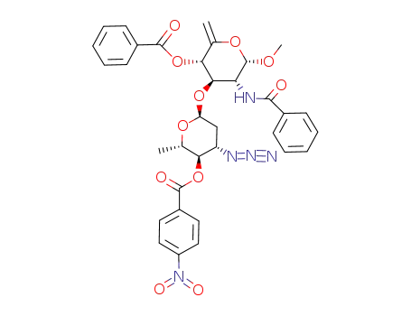 Methyl 3-O-(3'-azido-4'-O-p-nitrobenzoyl-2',3',6'-trideoxy-α-L-arabino-hexopyranosyl)-2-benzamido-4-O-benzoyl-2,6-dideoxy-α-D-xylo-hex-5-enopyranoside