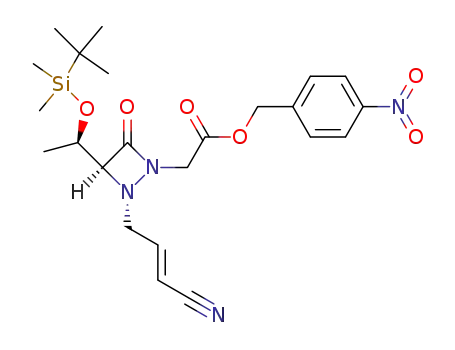4-nitrobenzyl (S)-4-((R)-1-tert-butyldimethylsilyloxyethyl)-(R)-1-((E)-3-cyano-2-propenyl)-3-oxo-1,2-diazetidine-2-acetate