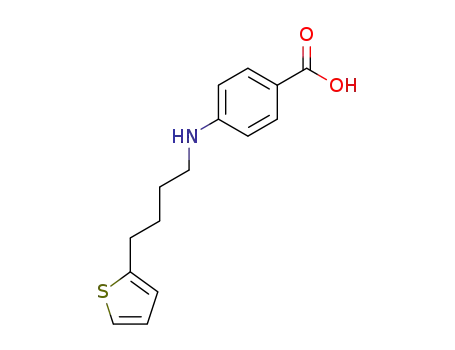 Molecular Structure of 61440-40-2 (Benzoic acid, 4-[[4-(2-thienyl)butyl]amino]-)